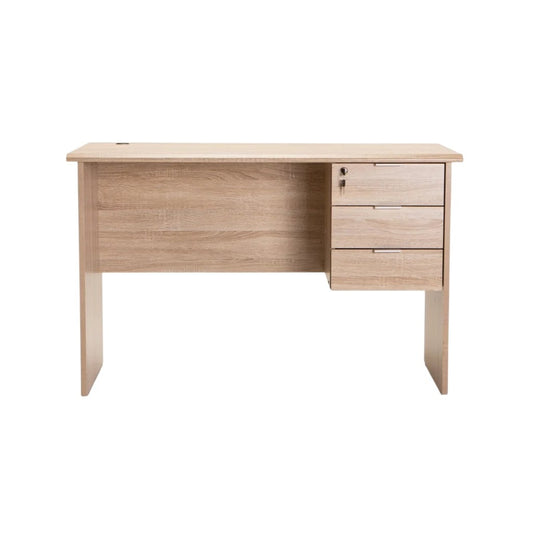 Nola 120cm 3 Drawer Desk Light Oak