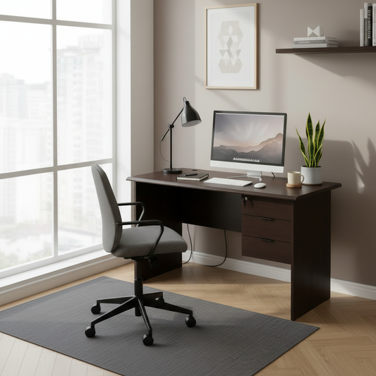 Nola 120cm 3 Drawer Desk Wenge