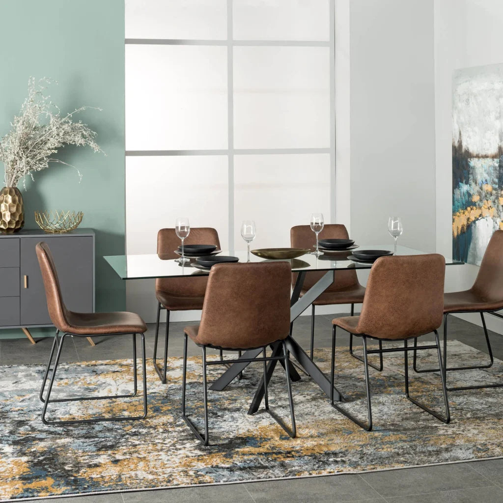 Sally Fabric Dining Chair Brown