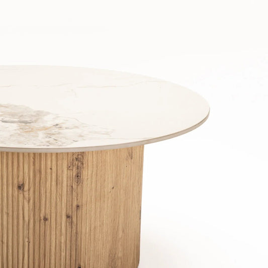 Nani 80cm Round Stone Top Coffee Table