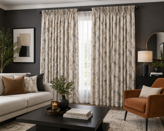 280 x 220cm Polygon Palladium Taped Lined Curtain - RC1280-5
