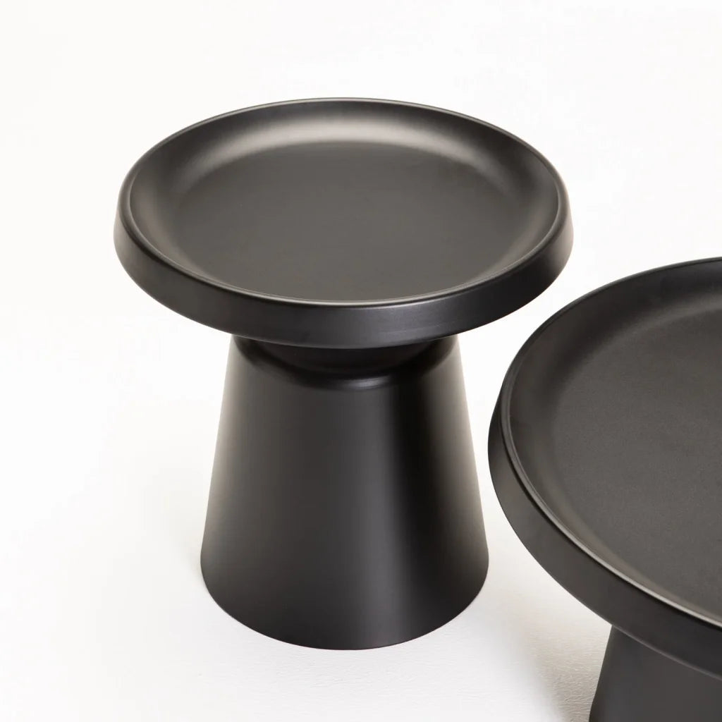 70cm/50cm Metal Coffee Table Set – Black