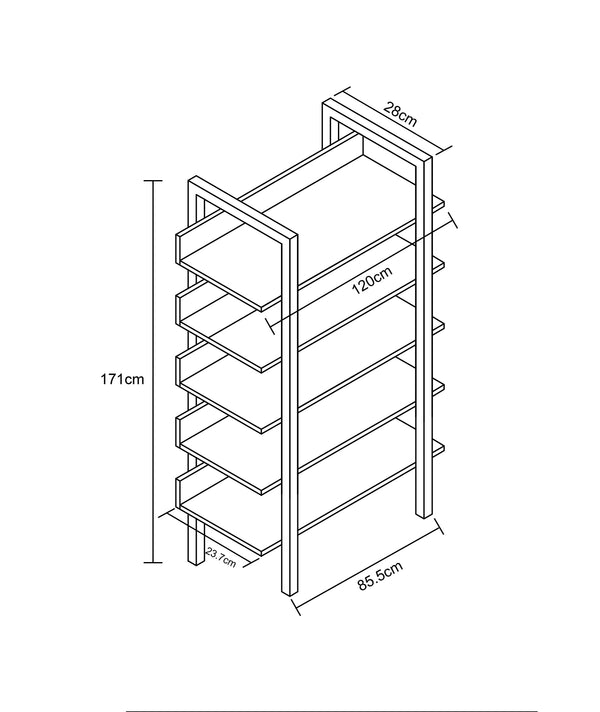 Mega 5 Shelf Bookcase Wenge