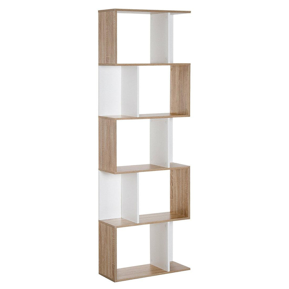 Apex Modular Book 5 Shelf Bookcase Oak White