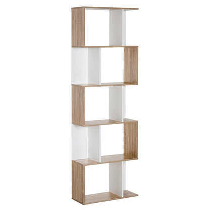 Apex Modular Book 5 Shelf Bookcase Oak White