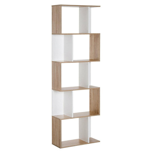 Apex Modular Book 5 Shelf Bookcase Oak White
