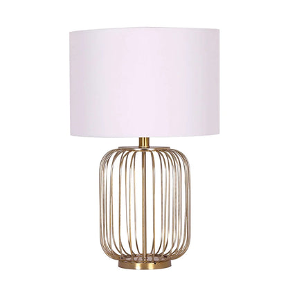 Aurora Gold Metal Table Lamp with Cream Fabric Shade