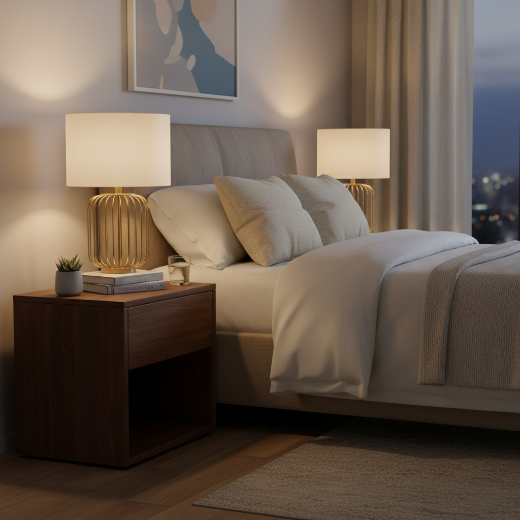Aurora Gold Metal Table Lamp with Cream Fabric Shade