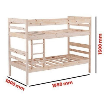 Betty Solid Pine Bunk Bed Light Oak