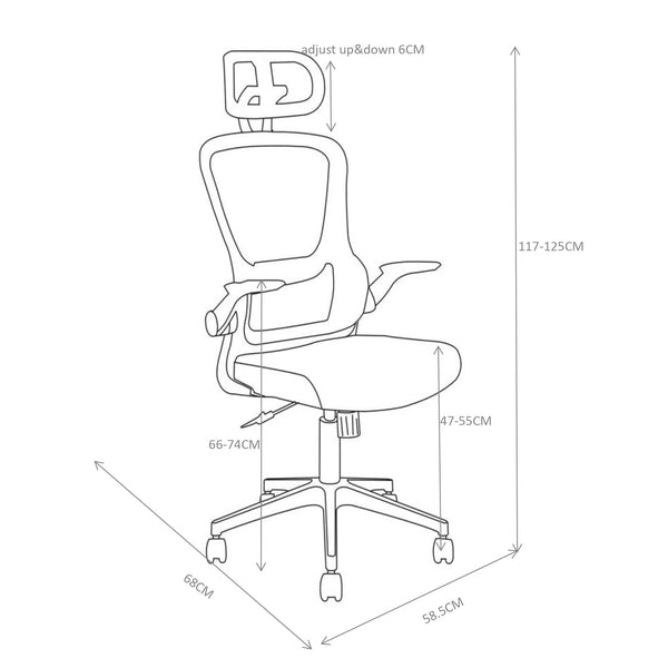 Deluxe High-back Office Chair OF580 - BLACK