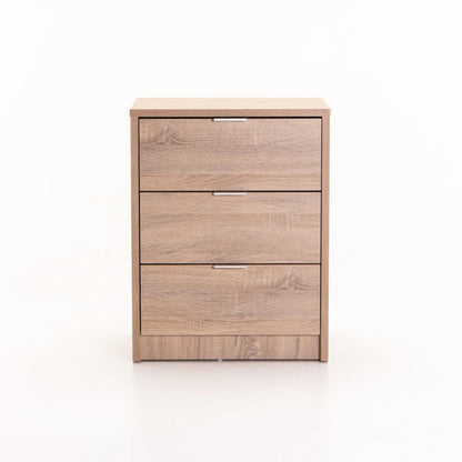 Kappa 3 Drawer Bedside Pedestal Light Oak
