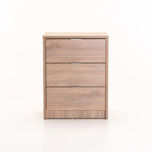 Kappa 3 Drawer Bedside Pedestal Light Oak