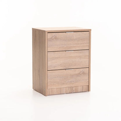 Kappa 3 Drawer Bedside Pedestal Light Oak