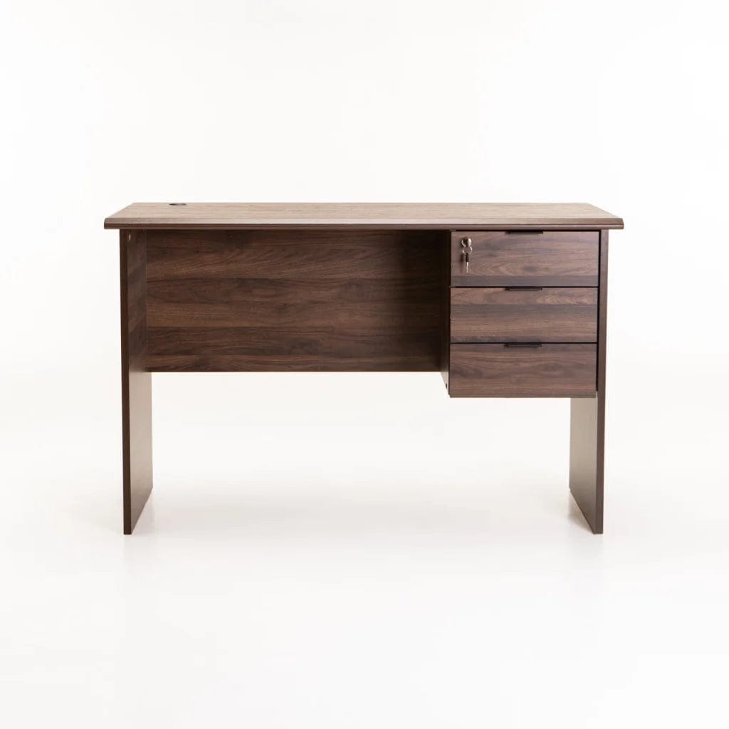 Nola 120cm 3 Drawer Desk Walnut