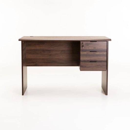 Nola 120cm 3 Drawer Desk Walnut