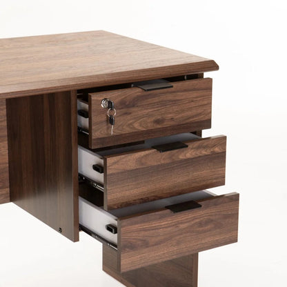 Nola 120cm 3 Drawer Desk Walnut
