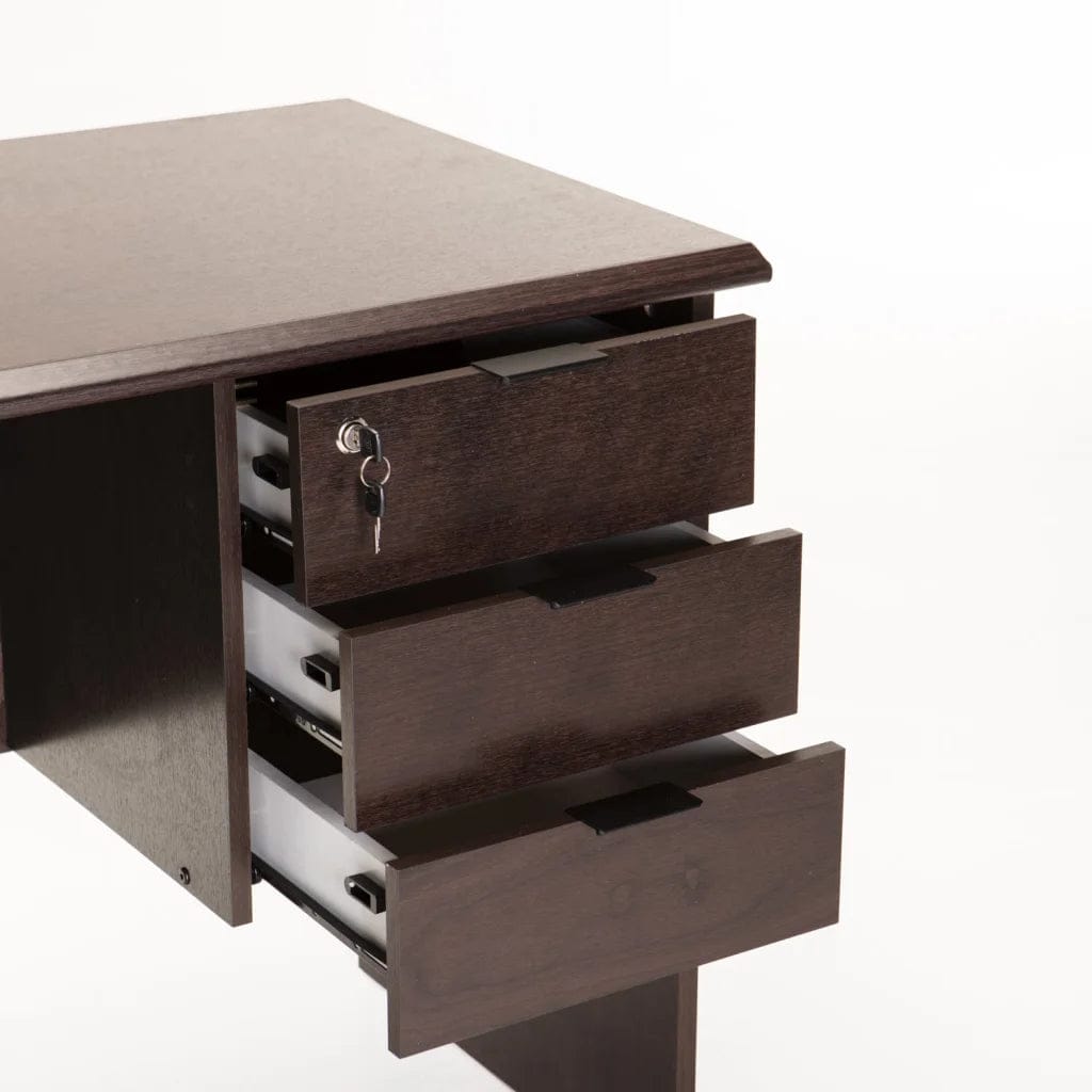 Nola 120cm 3 Drawer Desk Wenge