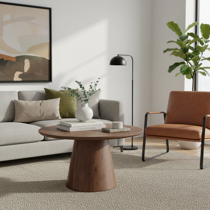 Oslo 80cm Round Coffee Table Walnut