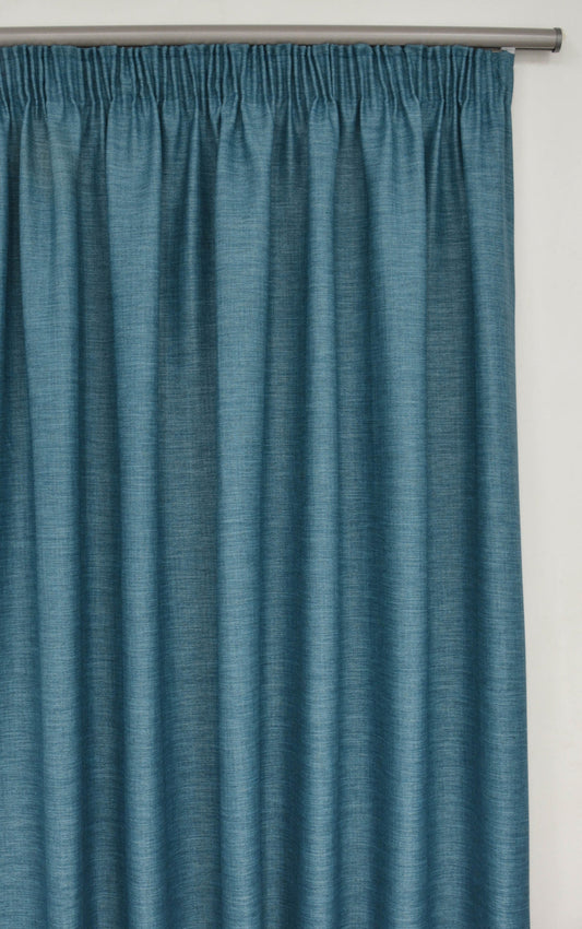 230X220cm The Burano Taped Lined Curtain Sky Blue