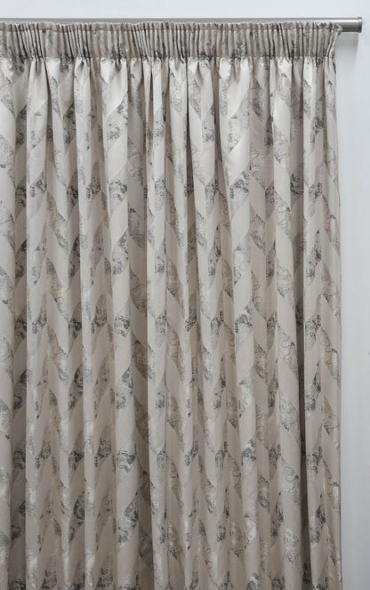 280 x 220cm Polygon Palladium Taped Lined Curtain - RC1280-5