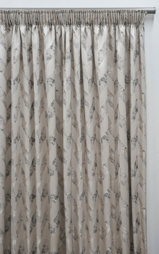 280 x 220cm Polygon Palladium Taped Lined Curtain - RC1280-5