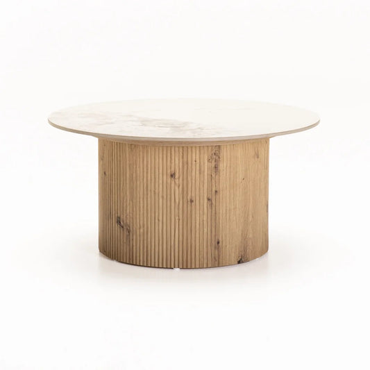 Nani 80cm Round Stone Top Coffee Table