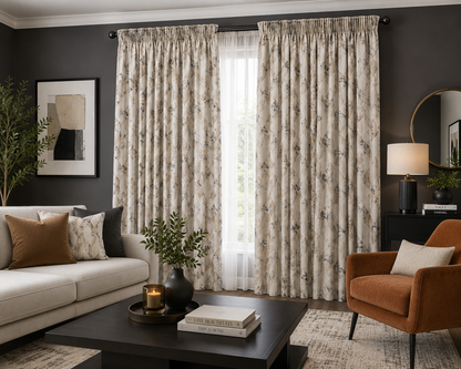 280 x 220cm Polygon Palladium Taped Lined Curtain - RC1280-5