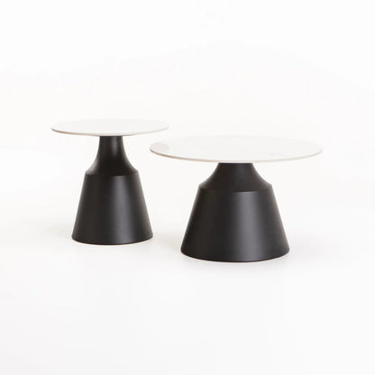 Lizzy 70/50cm Set Of 2 Coffee Table White Stone Top