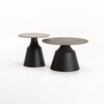 Lizzy 70/50cm Set Of 2 Coffee Table White Stone Top