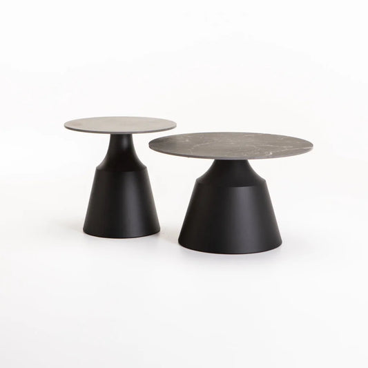Lizzy 70/50cm Set Of 2 Coffee Table White Stone Top