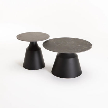 Lizzy 70/50cm Set Of 2 Coffee Table White Stone Top