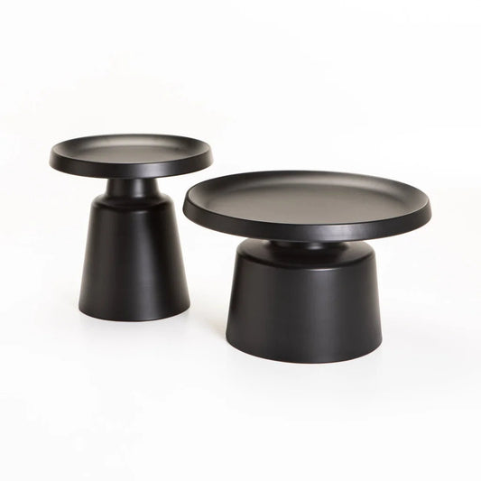 70cm/50cm Metal Coffee Table Set – Black