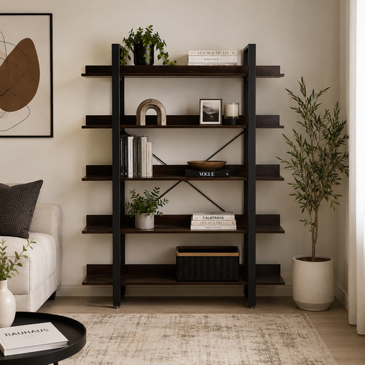 Mega 5 Shelf Bookcase Wenge